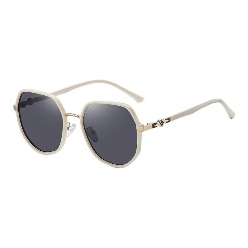 AAJF TR/Memory Plastic Metal Round Sunglasses Women's-6