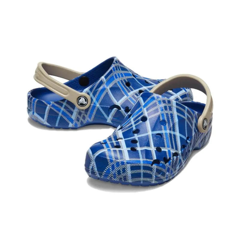 Crocs Baya Clog Holiday Plaid Blue Jean-3