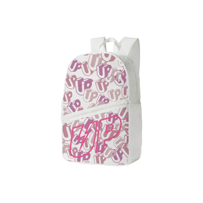 TURN UP Polyester Backpack Unisex Pearl White-1