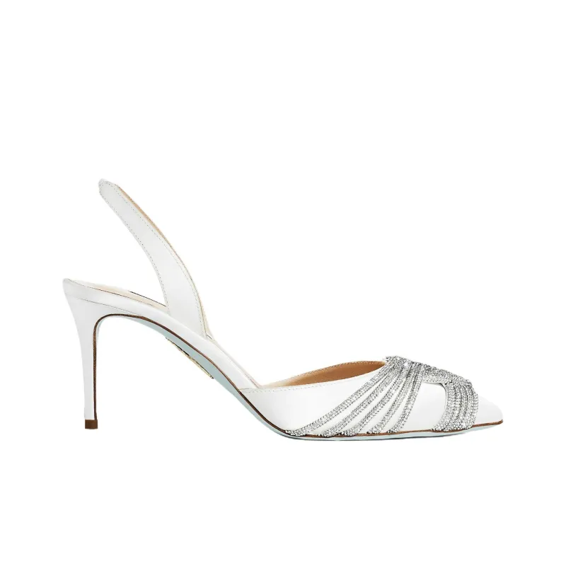 AQUAZZURA Gatsby Slim Heel High Heels 7.5cm Women's White-1