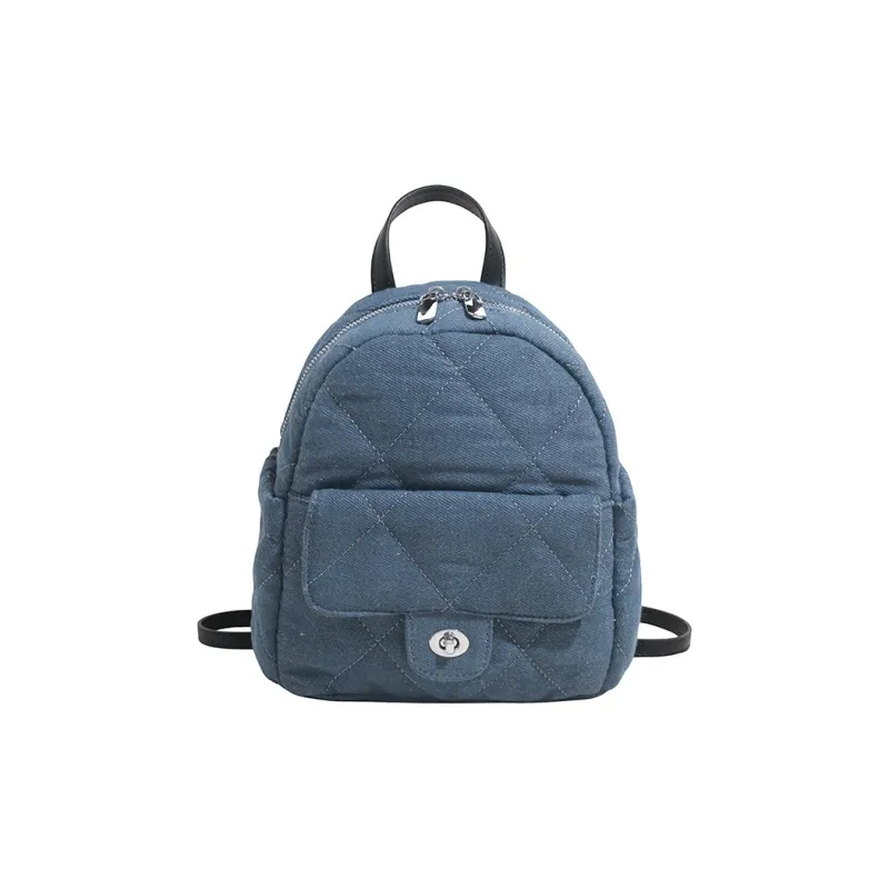 Meow In The Grass Denim Backpack Women's Light Blue/Dark Blue-6