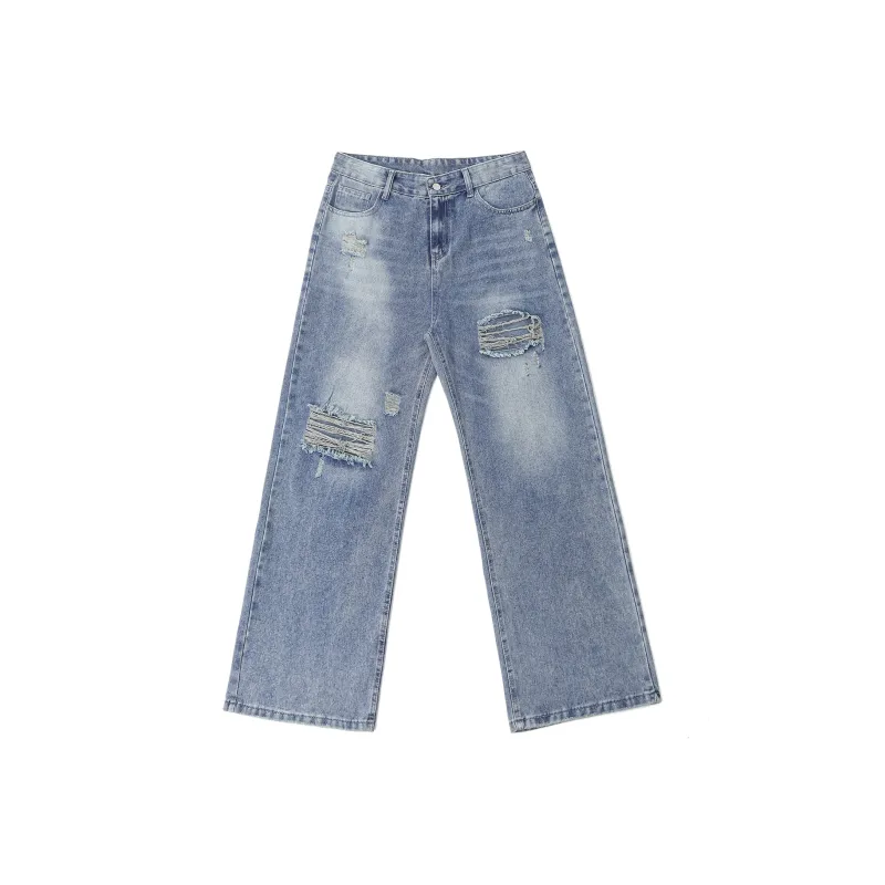 QOTRIOCK Jeans Unisex Blue-0