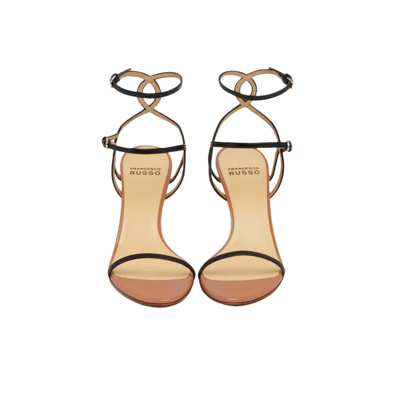 FRANCESCO RUSSO One Strap Sandals 7.5cm Women's Black-4
