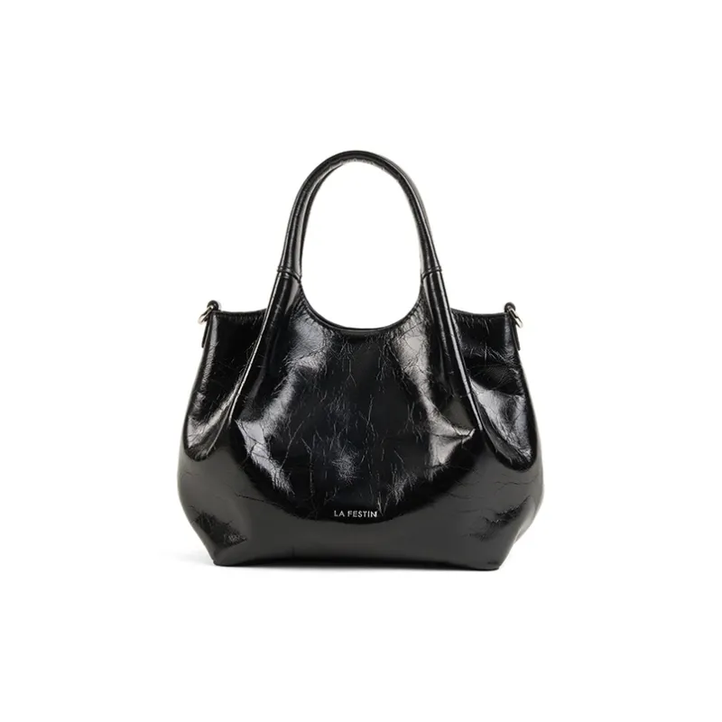 LA FESTIN Top Grain Cow Leather Basket Bag, Shoulder Bag, Crossbody Bag, Handbag Trumpets Women's-6