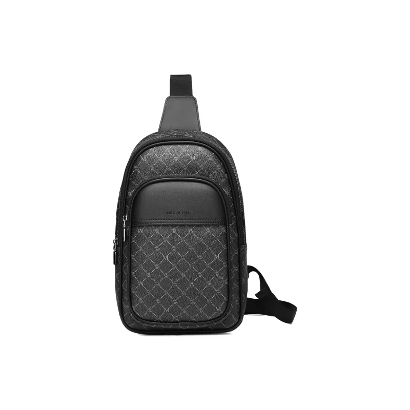 MEXICAN PVC Crossbody Bag Sling Bag Men's Dark Gray-0