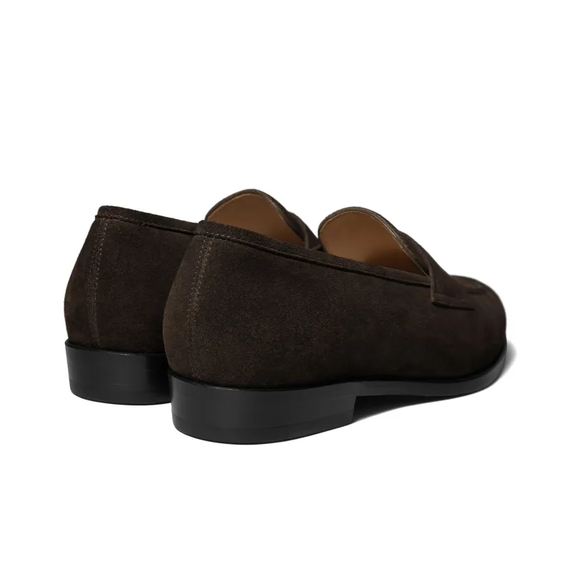 THOM WILLS British Style Business Casual Slip on Loafers Men's Coffee-3