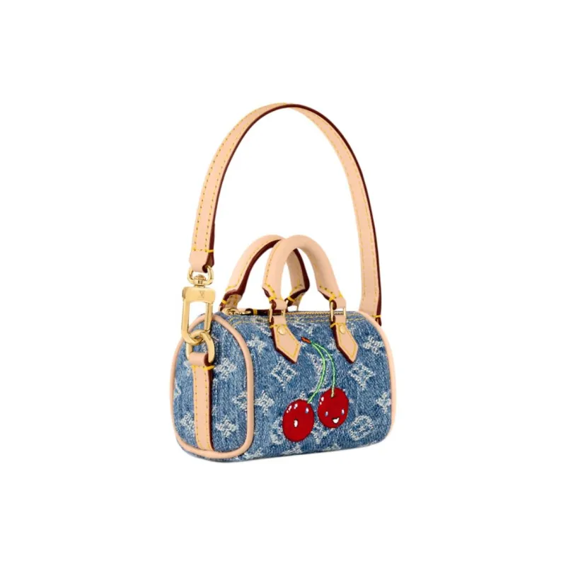 LOUIS VUITTON Takashi Murakami Collaboration Speedy Cotton Bag Accessory Mini Women's Blue-1