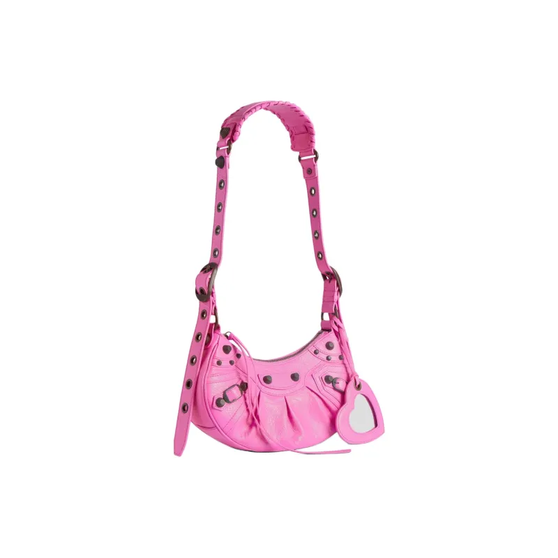 Balenciaga Le Cagole Lambskin Shoulder Bag Mini Women's Bright Pink-1