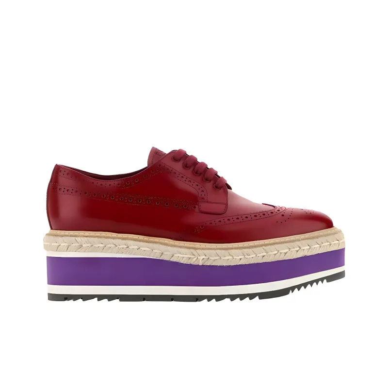 PRADA Casual Single Shoes 6cm Women's Red-1