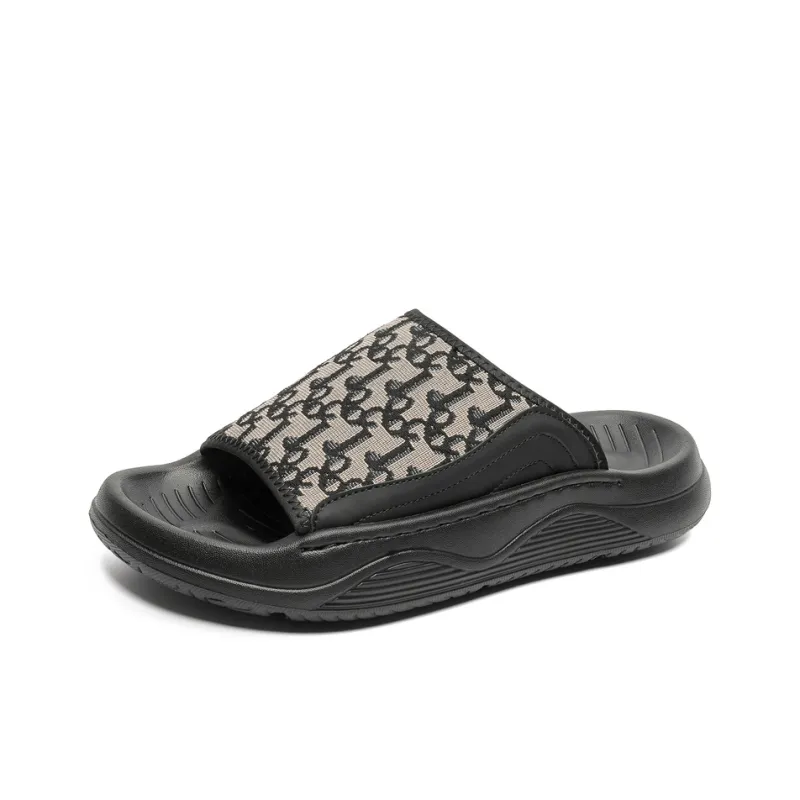 Roubini Slip Resistant Odor Resistant Slide Slippers Men's Brown Black-1