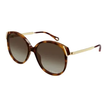 Chloe Acetate Oval Sunglasses Women's Tortoiseshell