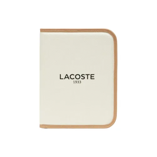 LACOSTE Cotton Pencil Case Travel Storage Bag Women's White