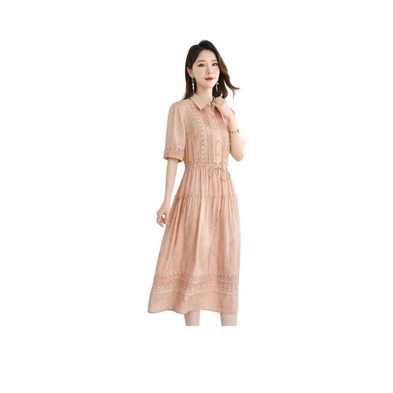 Yi Mengyuan Silk Short Sleeved Dress Women's-0