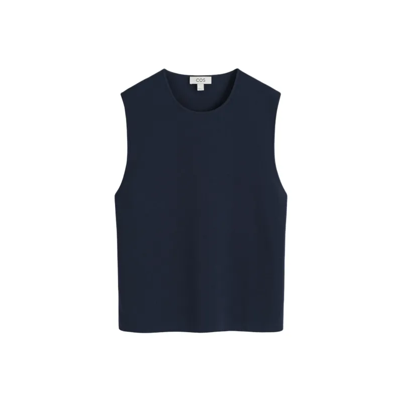 COS Tank Tops Men Navy Blue-0