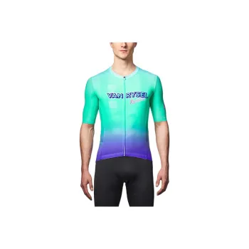 DECATHLON Cycling Clothing Unisex Light Grass Color/Dream Blue/Bright Purple
