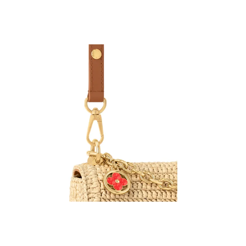 LOUIS VUITTON Raffia Handbag, Shoulder Bag Trumpets Women's Beige-4