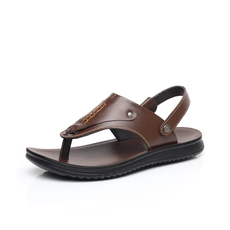 EGCHI Beach Sandals Men Black/Brown/Yellow-7
