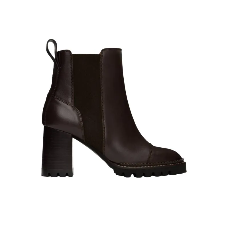 See By Chloe Mallory Short Chelsea Boots 7.6cm Women's Brown-1