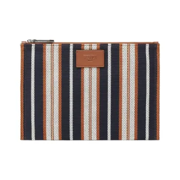 FENDI Canvas Clutch Medium Size Women's Red, Brown & Multicolor