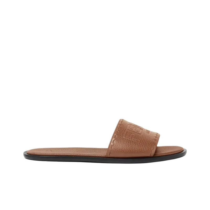 FENDI ROMA Abrasion Resistant Slide Slippers Women's Brown-1