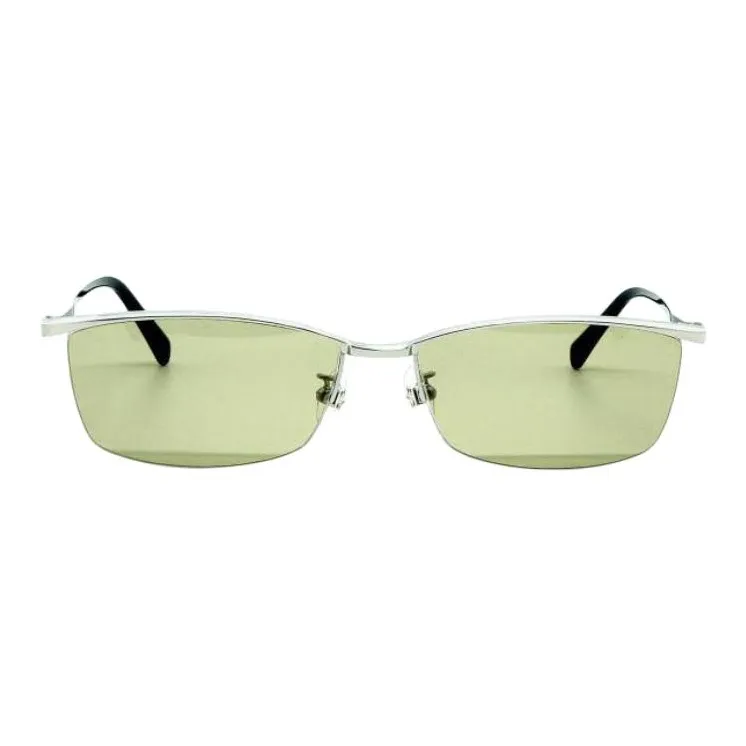 Police Titanium Plastic Irregular Shape Sunglasses Men's Silver-1