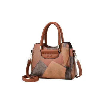 Boniu PU Handbag Women's Earth Yellow/White/Blue