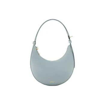 Furla Delizia Leather Hobo Bag Shoulder Bag Mini Women's Light Blue