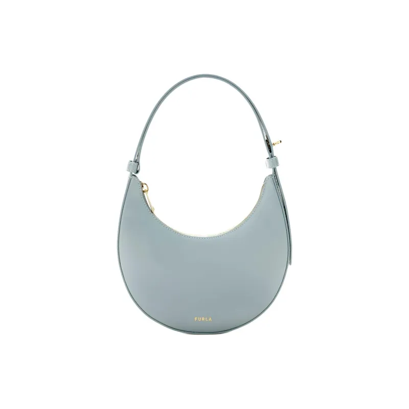 Furla Delizia Leather Hobo Bag Shoulder Bag Mini Women's Light Blue-0
