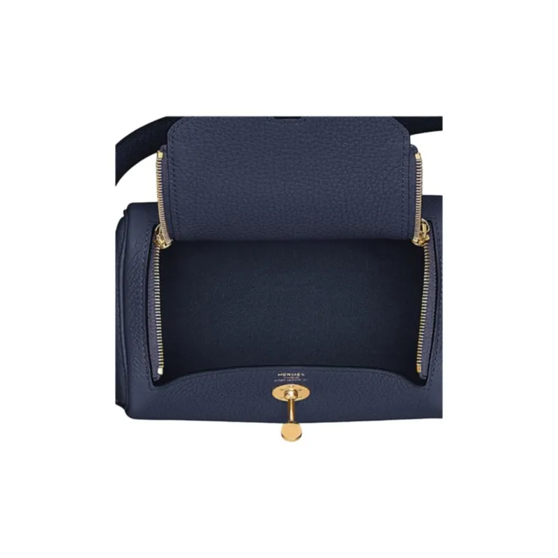 HERMES Cow Leather Portable Crossbody Bag, Shoulder Bag Mini Women's 2Z Bleu Nuit Midnight Blue-4