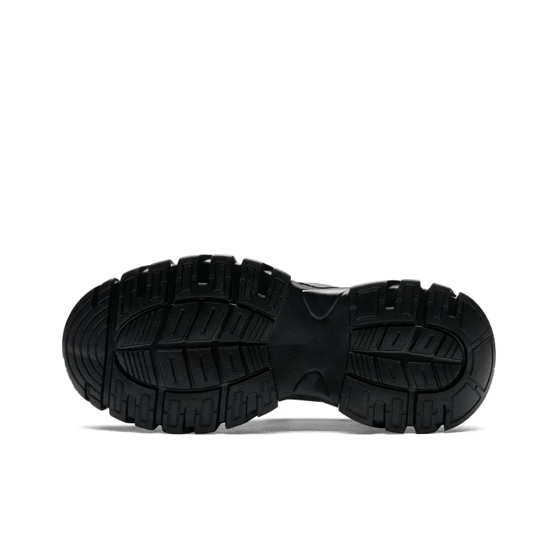 Kappa Back to Back Abrasion Resistant Height Increasing Low Top Chunky Sneakers Unisex Black-5