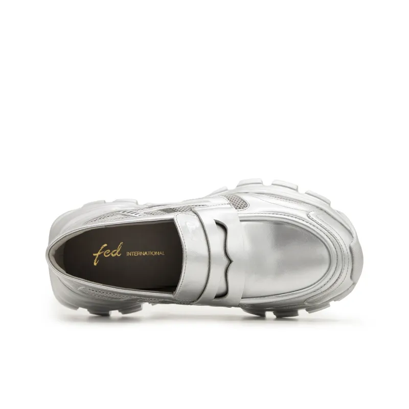 FED Loafers Women's Silver-3