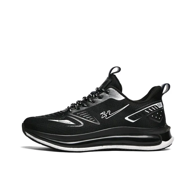 Binary Cushioning, Lightweight, Breathable, Slip Resistant Low Top Running Shoes Unisex Black-0