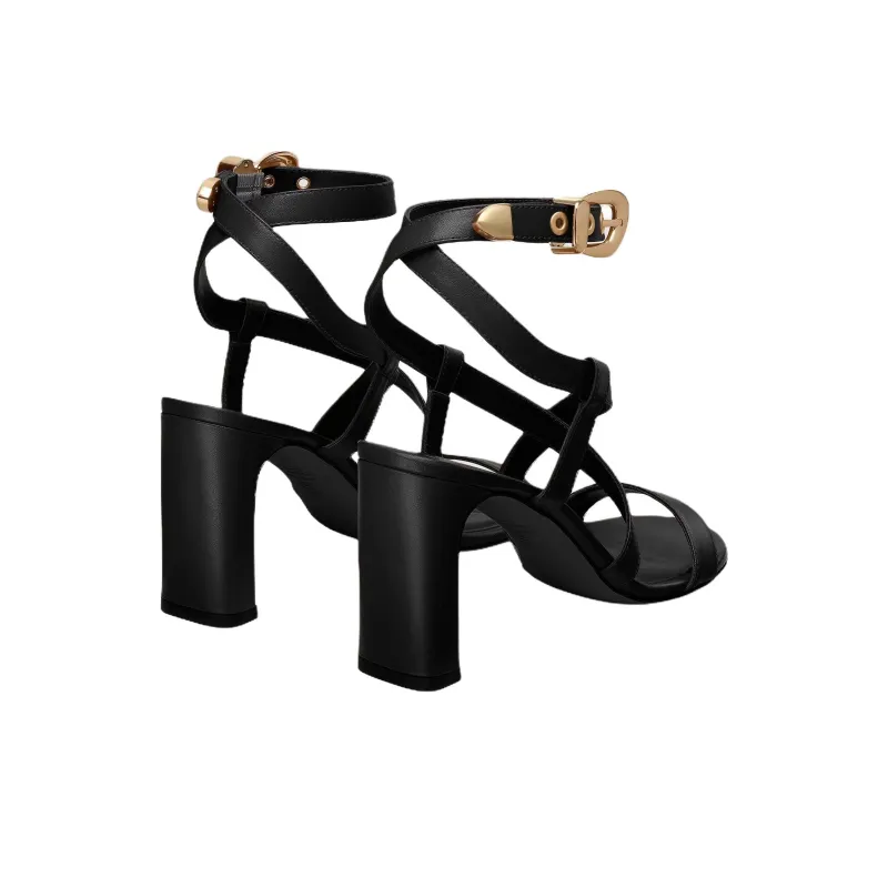 Stuart Weitzman/SW Maven Block One Strap Sandals 8.5cm Women's Black-3