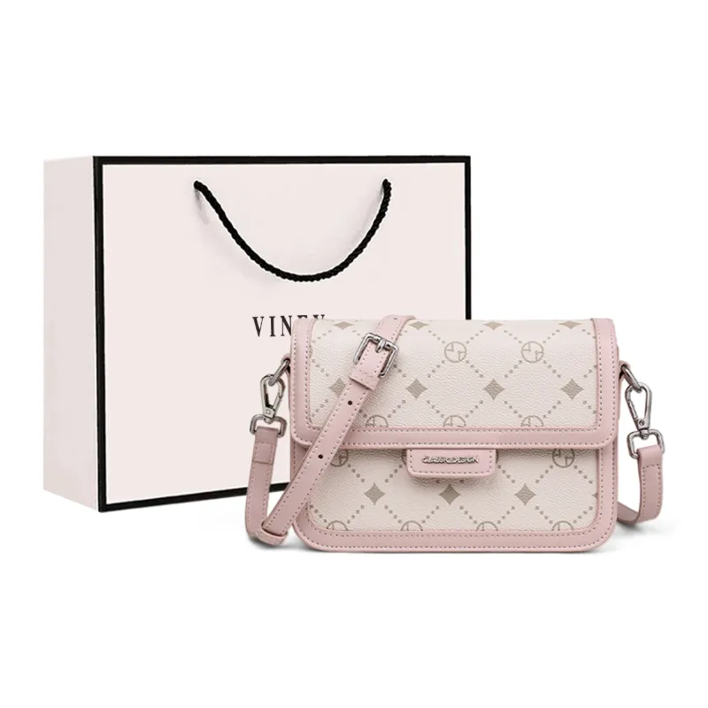 VINEY Synthetic Leather Shoulder Bag, Crossbody Bag Regular Women's Pink-0