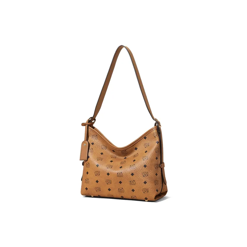 ST&SAT Synthetic Leather Tote Hobo Bag, Shoulder Bag Women's Brown Black-1