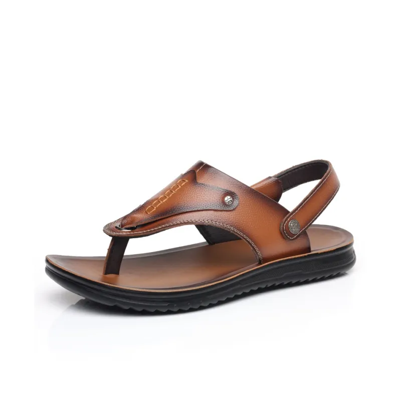 EGCHI Beach Sandals Men Black/Brown/Yellow-14
