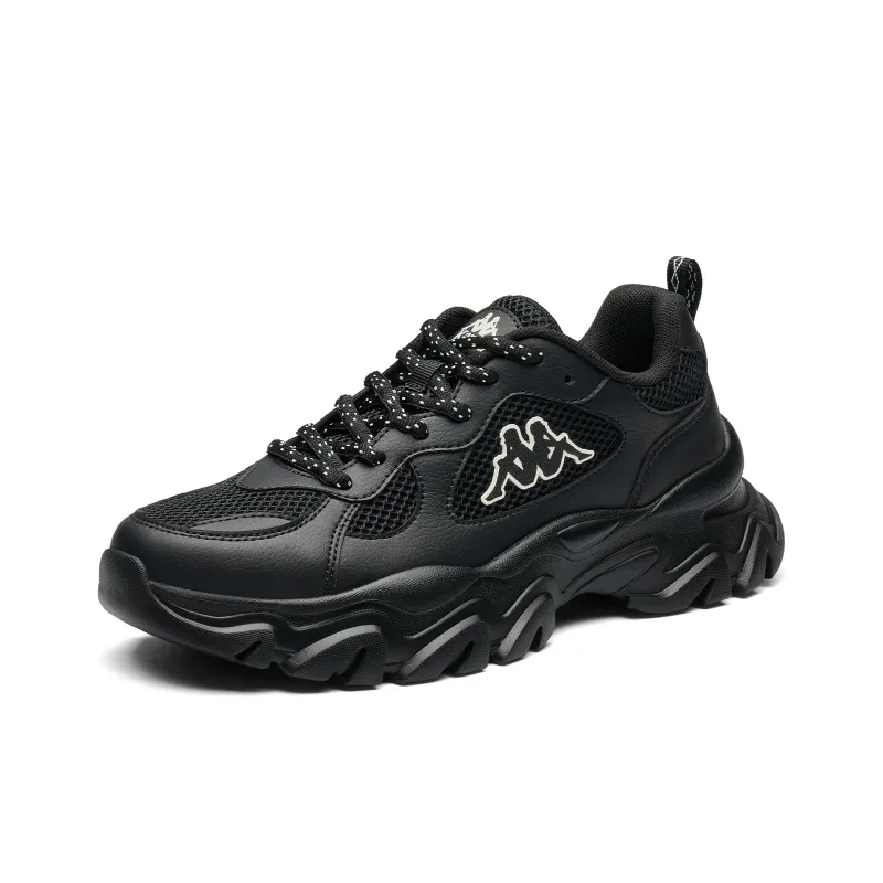 Kappa Back to Back Abrasion Resistant Height Increasing Low Top Chunky Sneakers Unisex Black-2