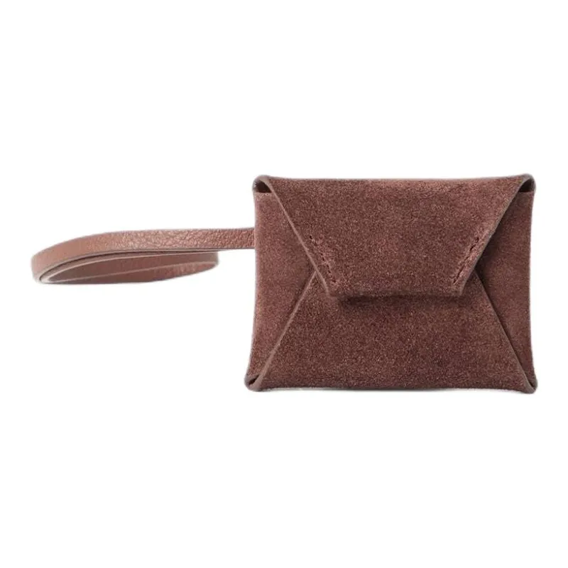Brunello Cucinelli Genuine Leather Coin Purse Women's Dark Purple Red-0
