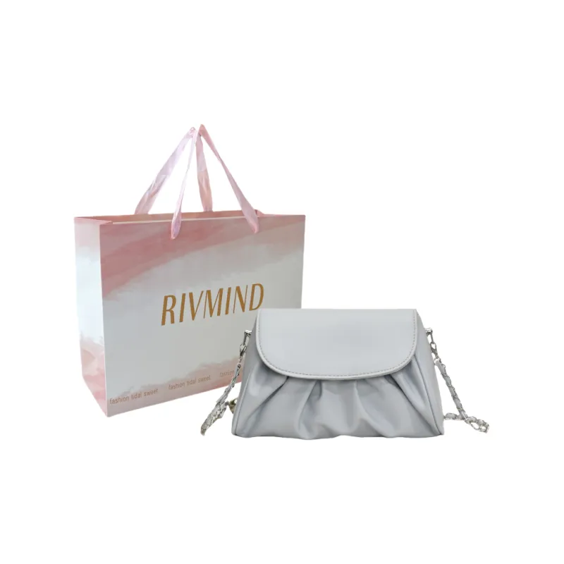RIVMIND PU Shoulder Bag Women's White/Black/Blue/Pink/Coffee/Brown-10