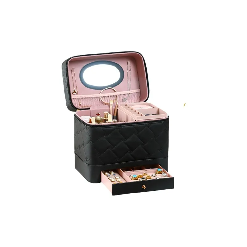 MUYAXUAN Large Capacity Makeup Bag, Travel Suitcase Storage Box-2
