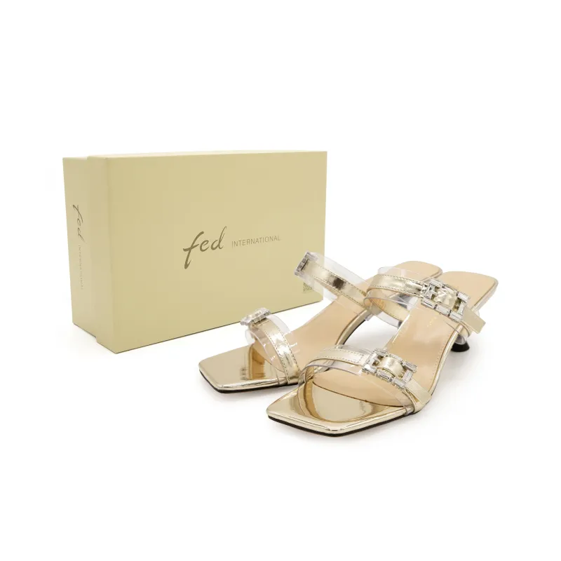 FED Slip Resistant Slide Slippers Women's Gold-3