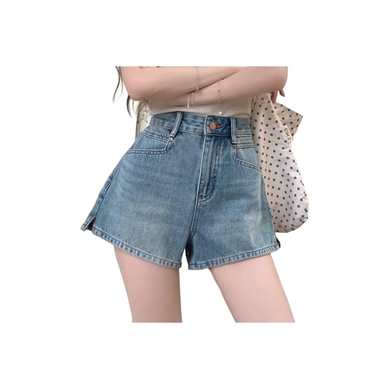 Garbege Denim Shorts Women's Blue Hot Pants-0