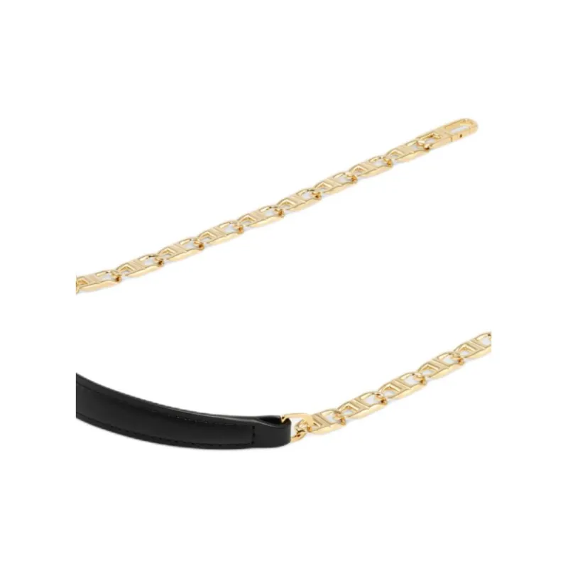 Delvau Calfskin Bag Strap Unisex Black-2