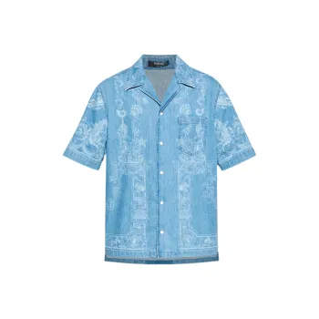 VERSACE Denim Printed Shirt