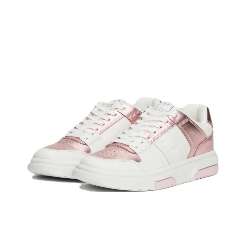 Tommy Hilfiger Brooklyn Low Top Skateboard Shoes Women's White Pink-2