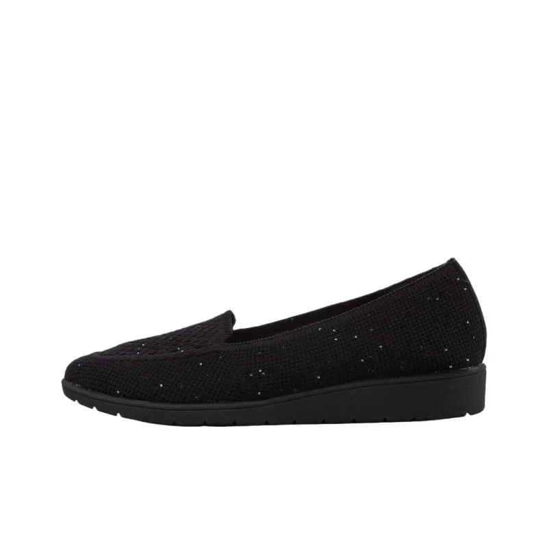 Skechers CLEO FLEX WEDGE Low Top Casual Shoes Women's Black-0