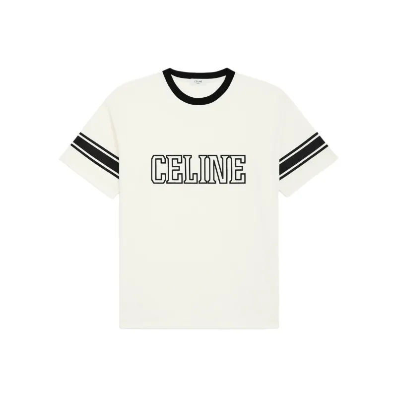 CELINE T Shirt Men's Black White-0
