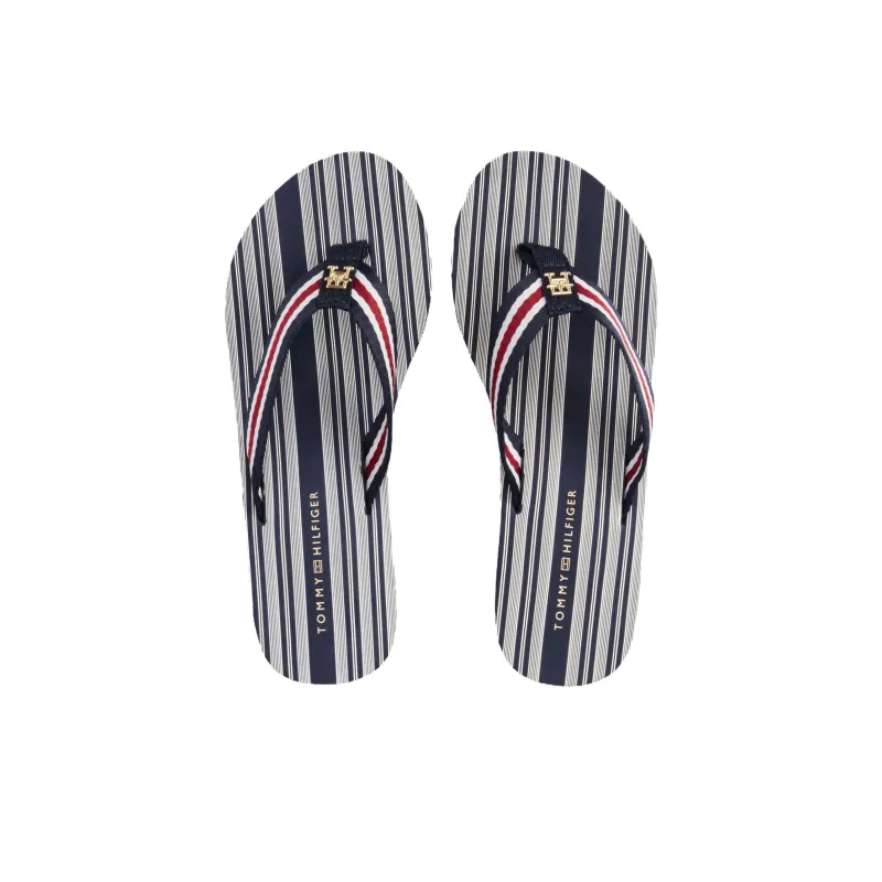 Tommy Hilfiger TH Monogram Flip Flops Women's Blue-3