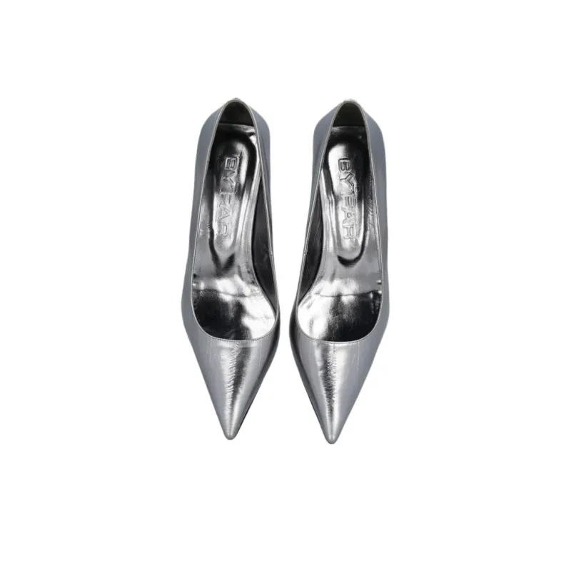 By Far Viva Ino Slim Heel High Heels 9cm Women's Silver-4