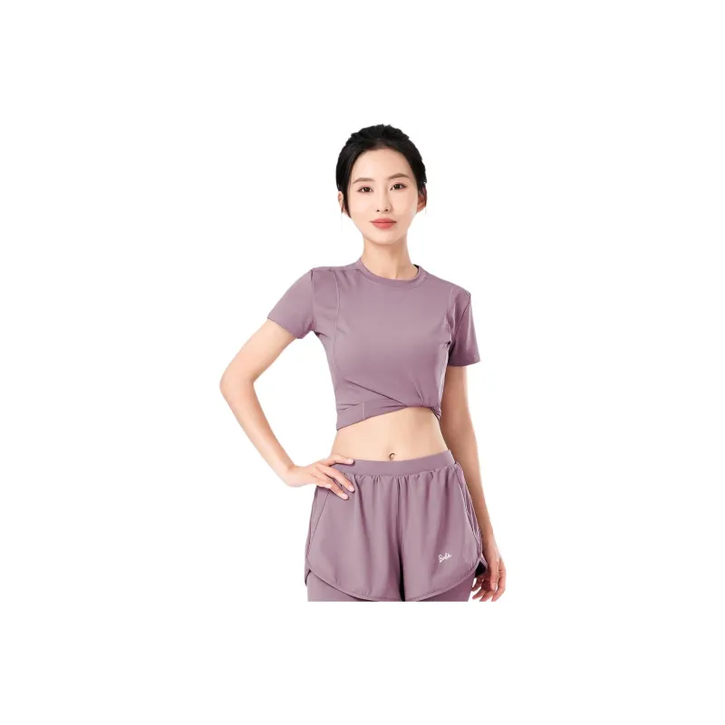 Barbie Yoga T Shirts Women's Berry Purple-0